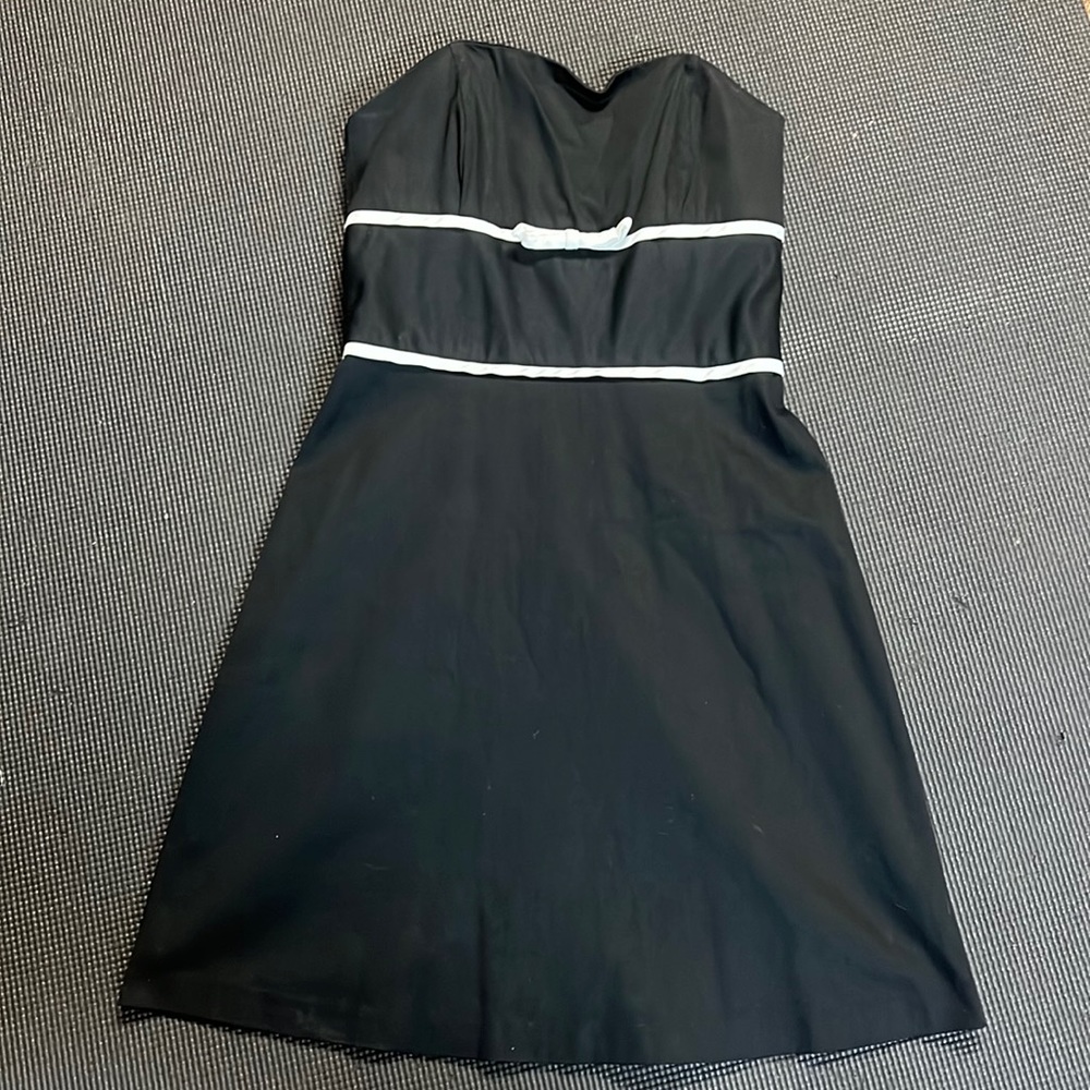 Strapless Black and White dress from White House Black Market